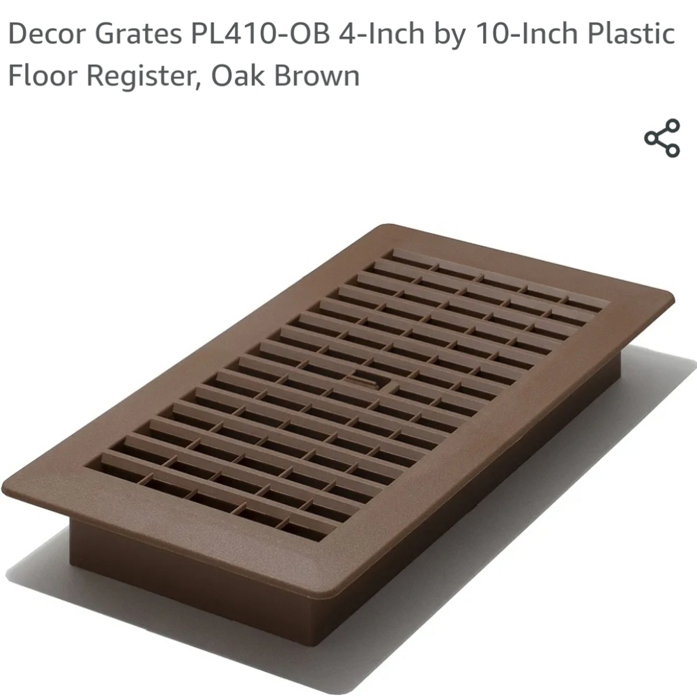 Floor Register 4x10. Plastic. New without tags. Oak brown.